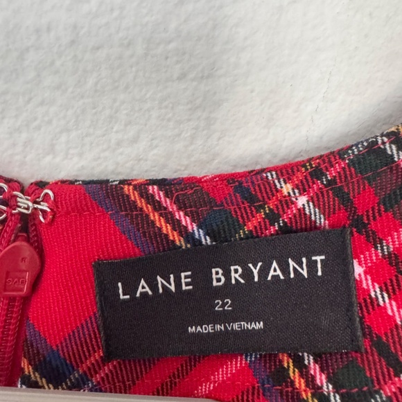 Lane Bryant Cap-Sleeve Fit & Flare Holiday Stewart Plaid Midi Dress 22 - Picture 5 of 9